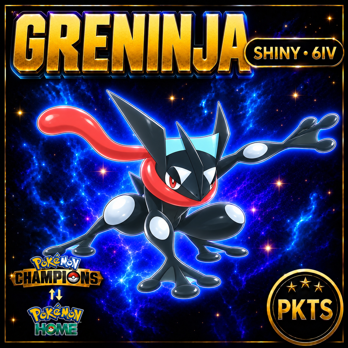 Shiny Greninja Pokémon Champions 6IV Competitive Battle Ready - Image 1