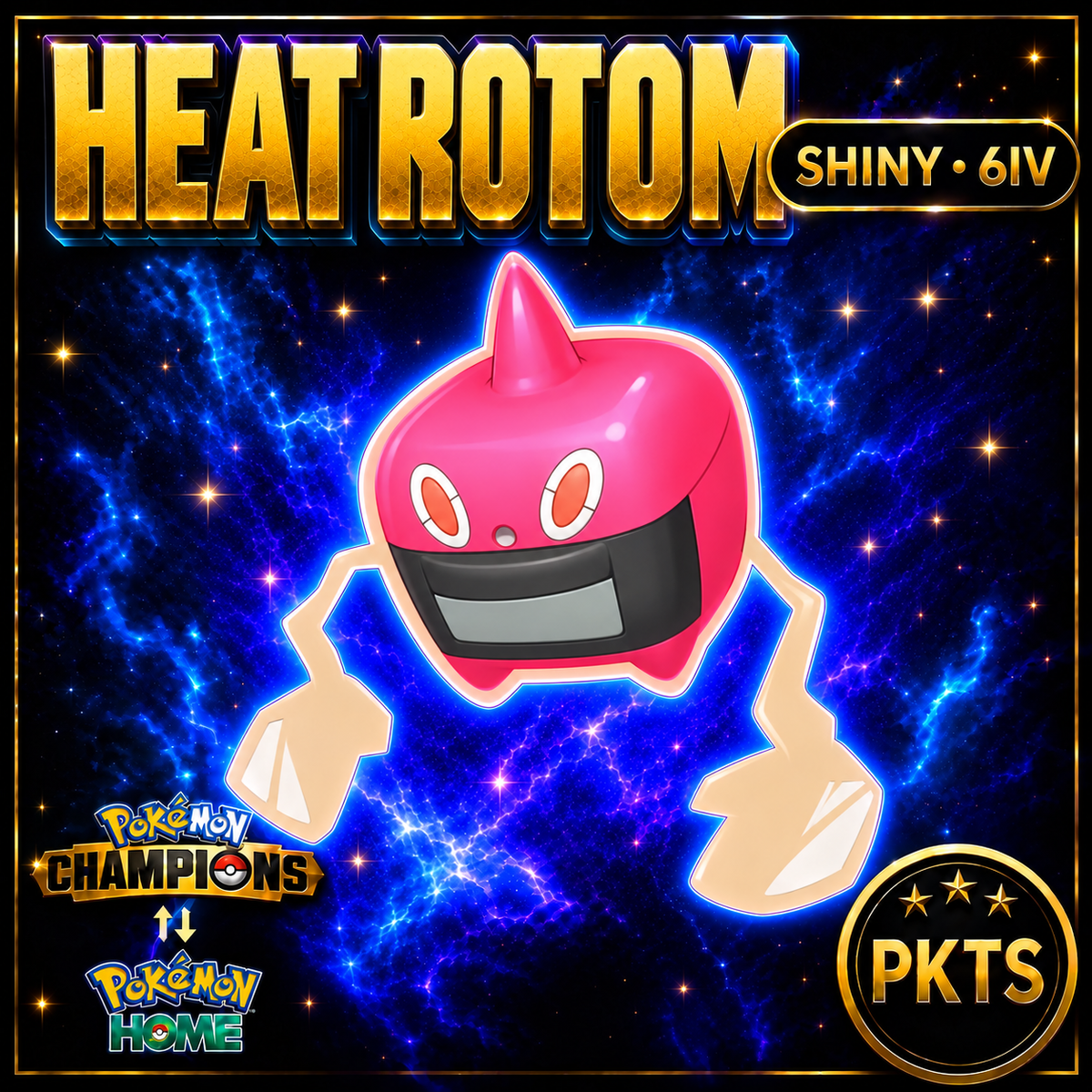 Shiny Heat Rotom Pokémon Champions 6IV Competitive Battle Ready - Image 1