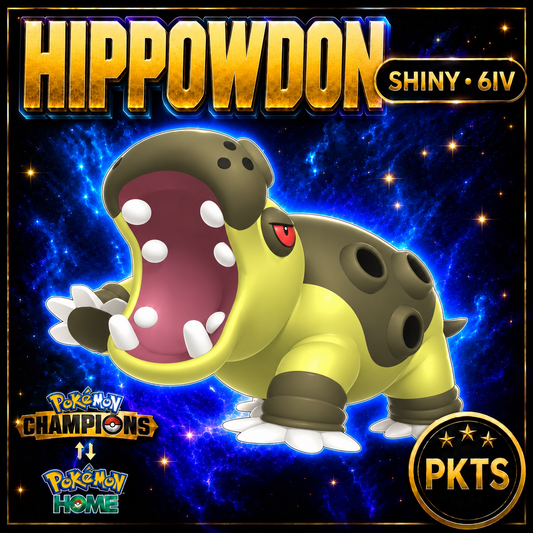 Shiny Hippowdon Pokémon Champions 6IV Competitive Battle Ready - Image 1