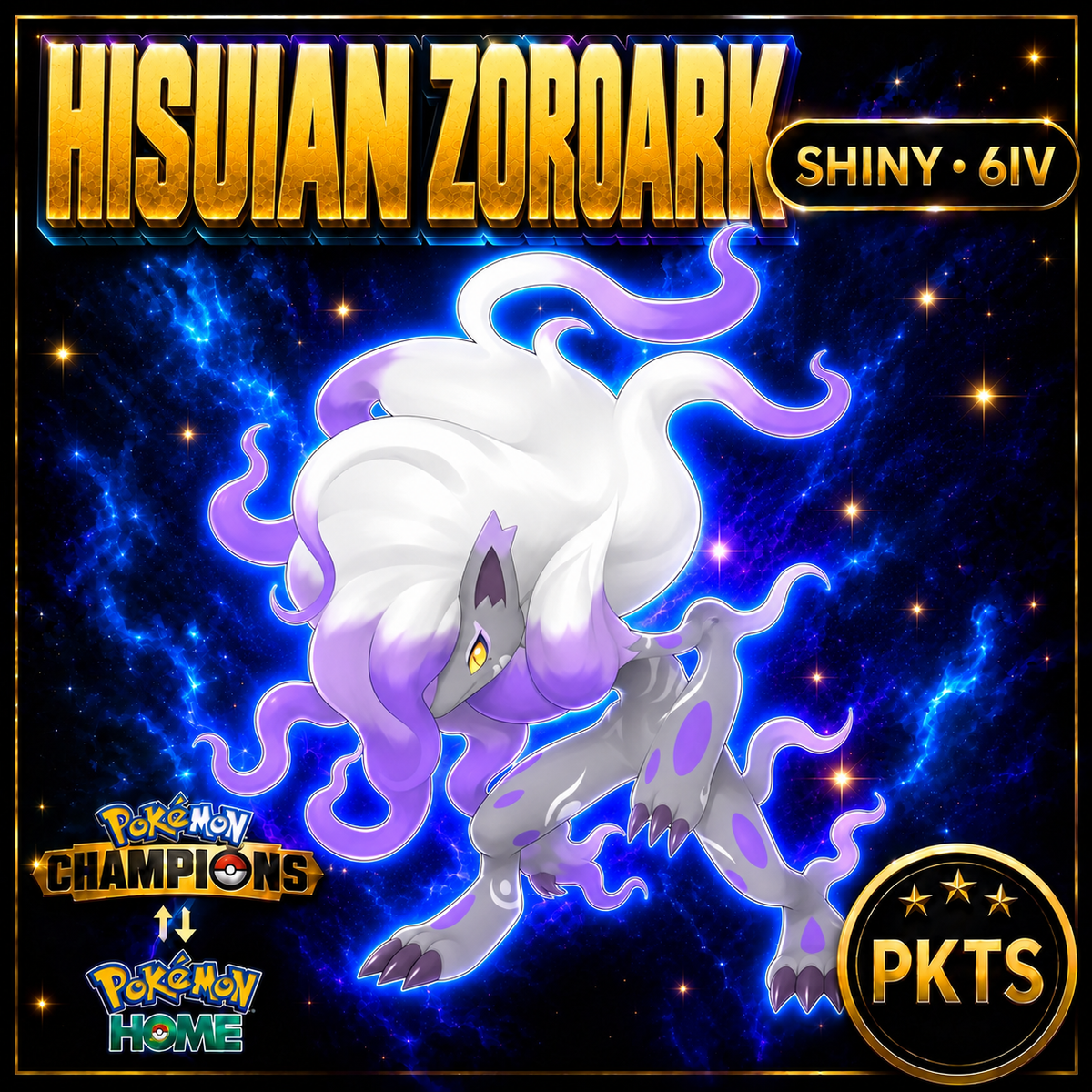 Shiny Hisuian Zoroark Pokémon Champions 6IV Competitive Battle Ready - Image 1