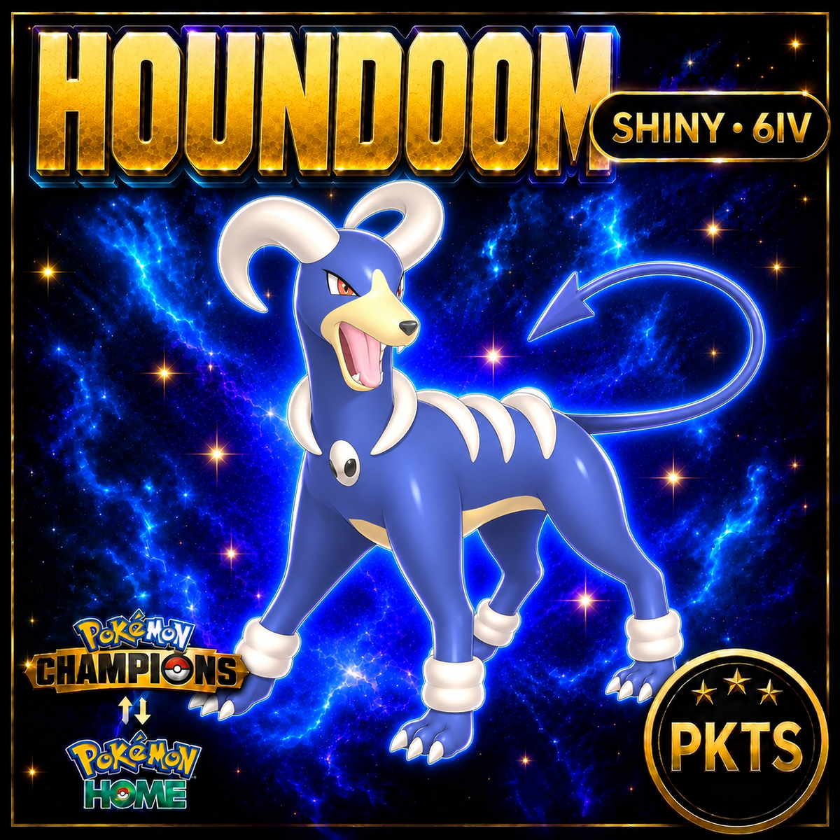 Shiny Houndoom Pokémon Champions 6IV Competitive Battle Ready - Image 1