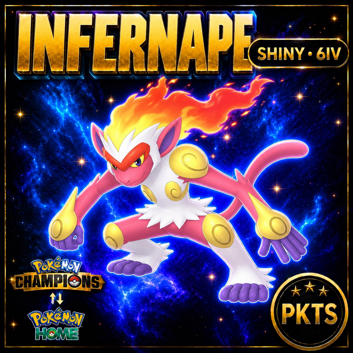 Shiny Infernape Pokémon Champions 6IV Competitive Battle Ready - Image 1
