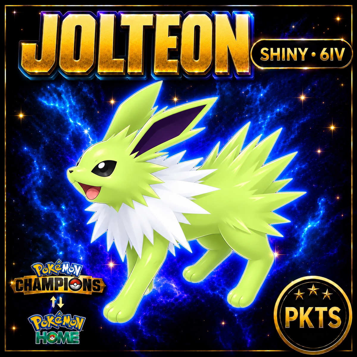 Shiny Jolteon Pokémon Champions 6IV Competitive Battle Ready - Image 1