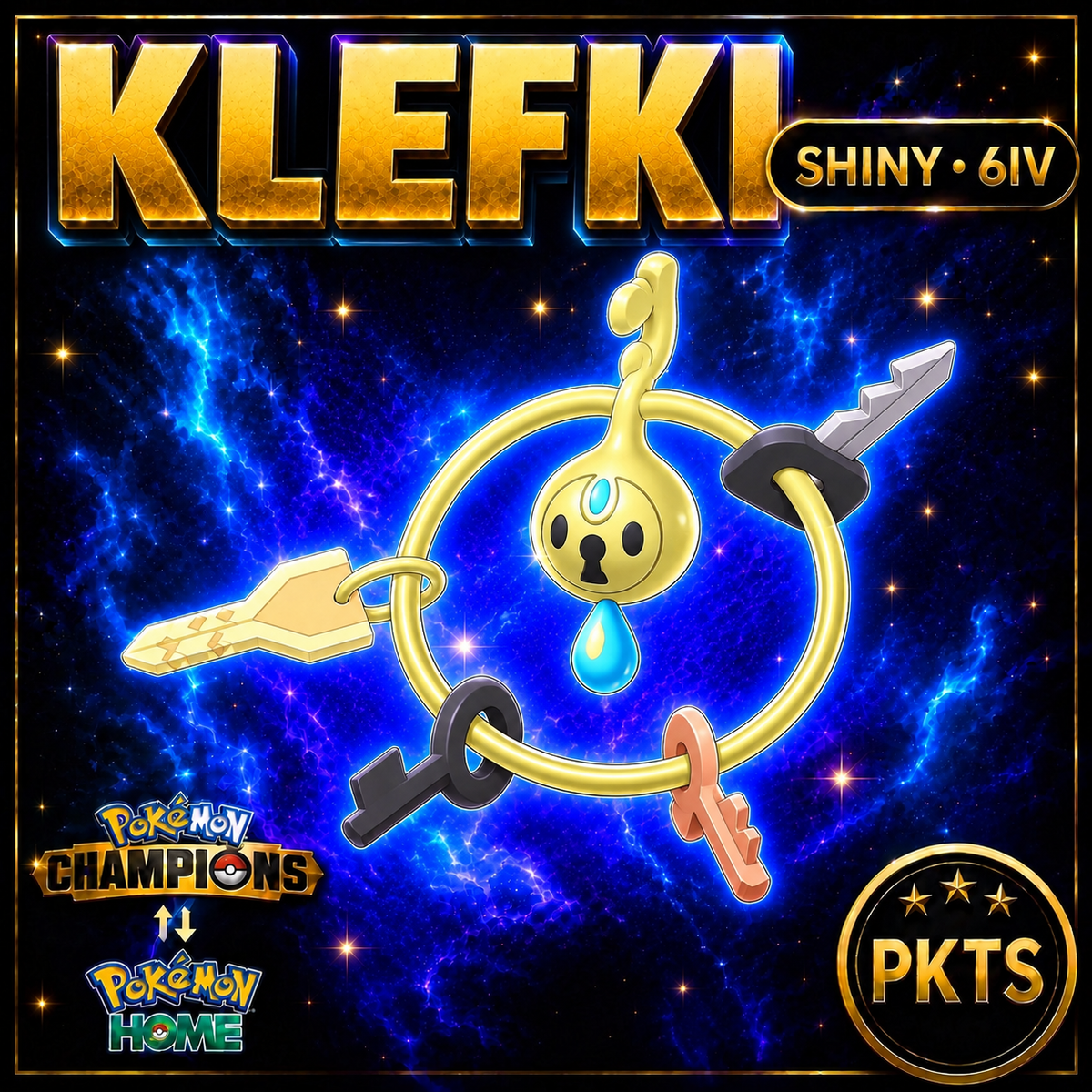 Shiny Klefki Pokémon Champions 6IV Competitive Battle Ready - Image 1