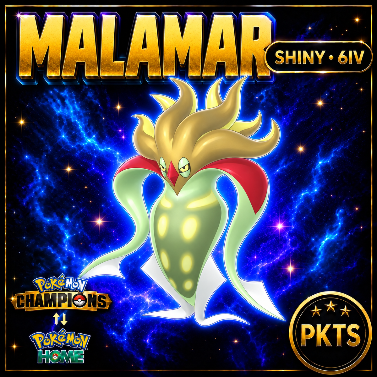 Shiny Malamar Pokémon Champions 6IV Competitive Battle Ready - Image 1