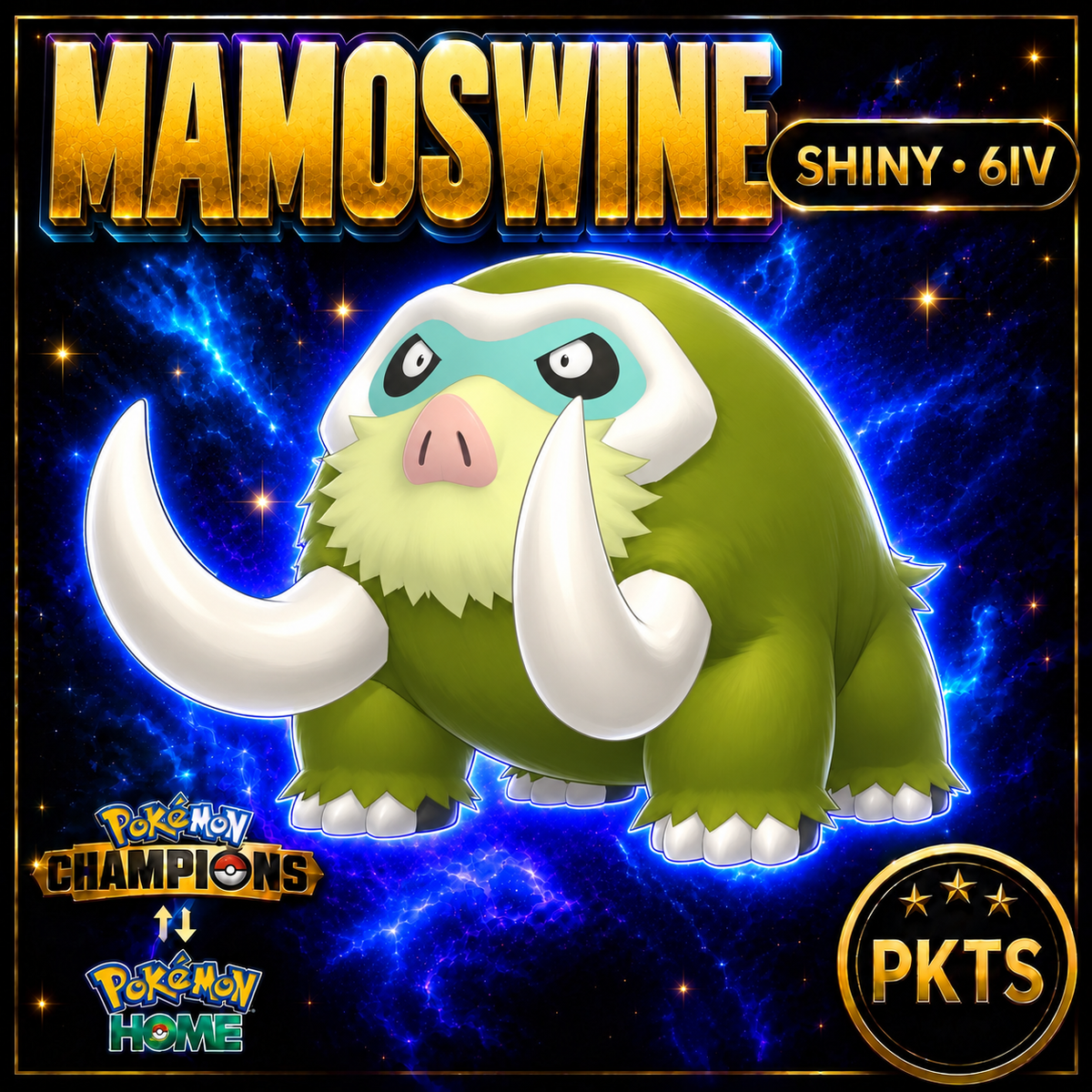 Shiny Mamoswine Pokémon Champions 6IV Competitive Battle Ready - Image 1