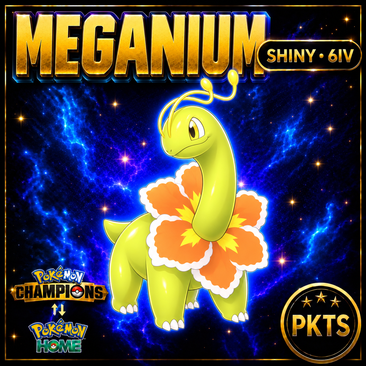 Shiny Meganium Pokémon Champions 6IV Competitive Battle Ready - Image 1