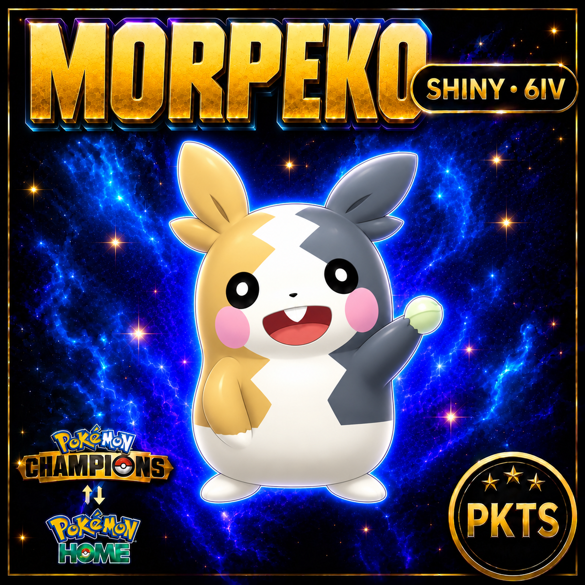 Shiny Morpeko Pokémon Champions 6IV Competitive Battle Ready - Image 1
