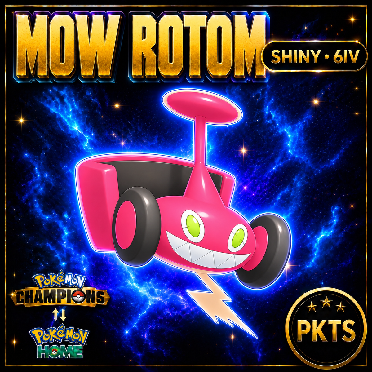 Shiny Mow Rotom Pokémon Champions 6IV Competitive Battle Ready - Image 1
