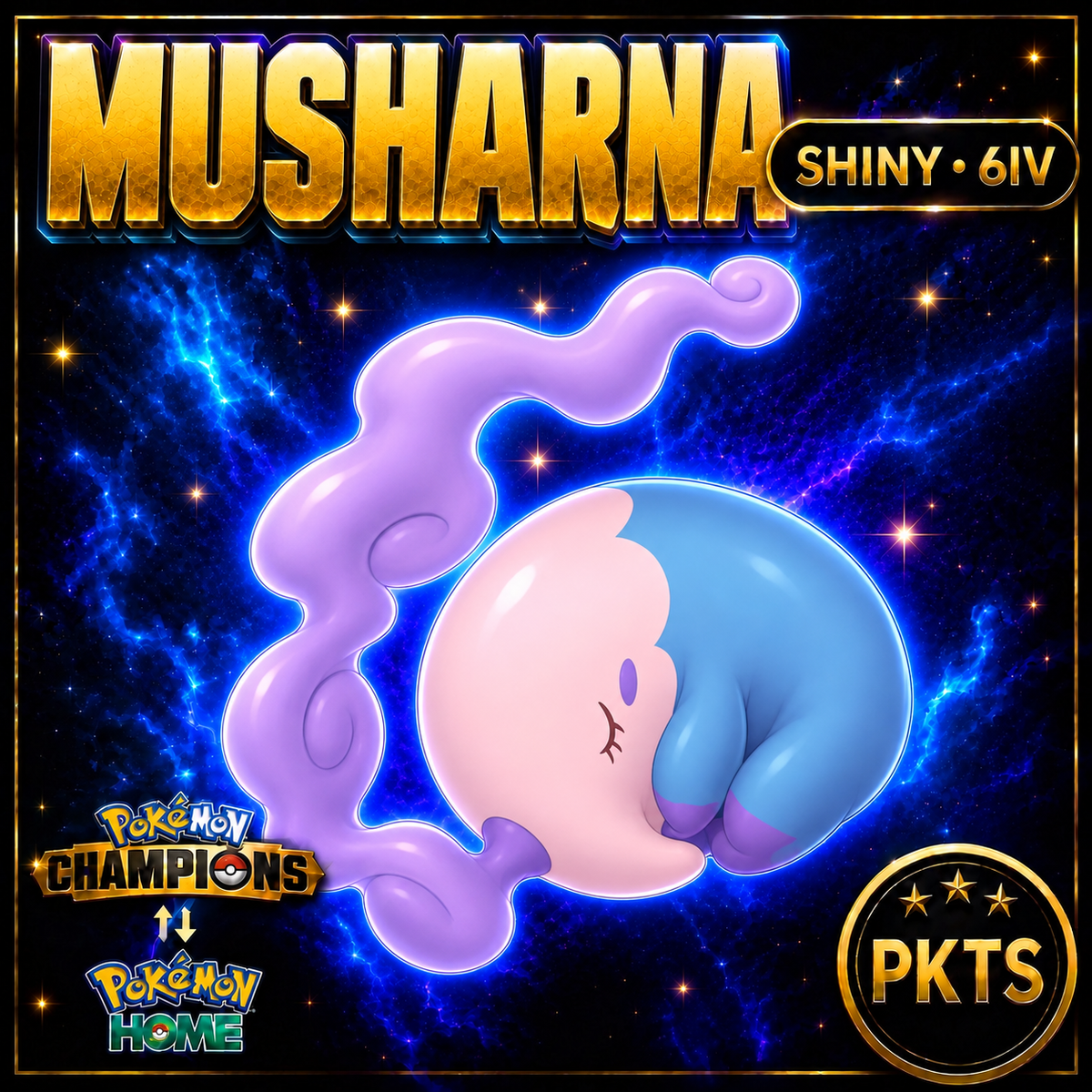 Shiny Musharna Pokémon Champions 6IV Competitive Battle Ready - Image 1
