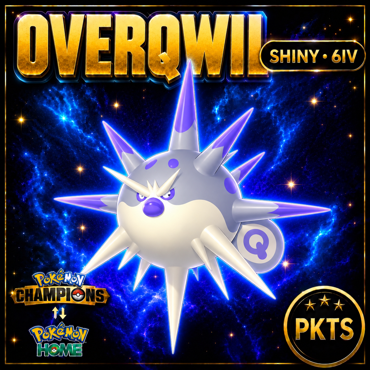 Shiny Overqwil Pokémon Champions 6IV Competitive Battle Ready - Image 1