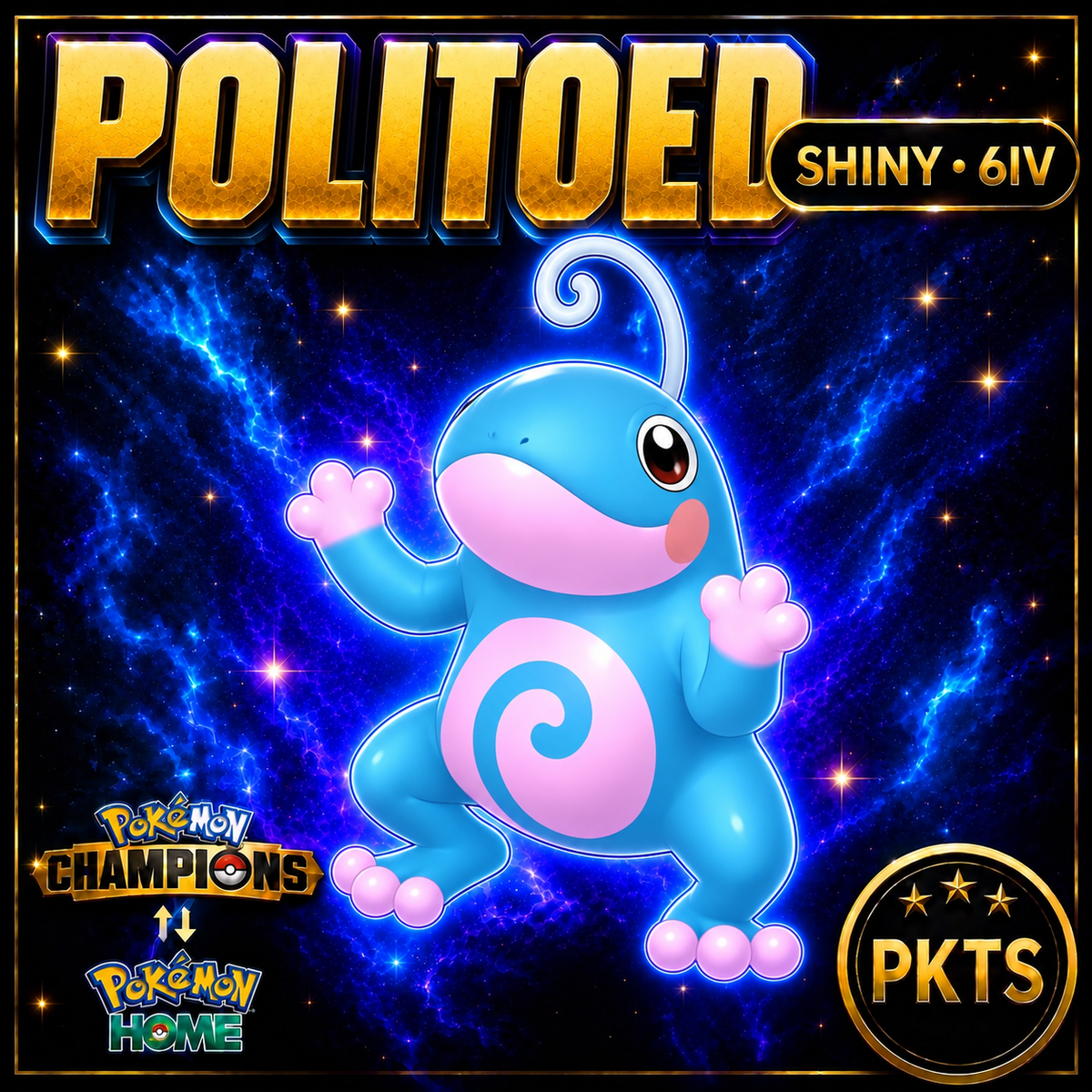 Shiny Politoed Pokémon Champions 6IV Competitive Battle Ready - Image 1