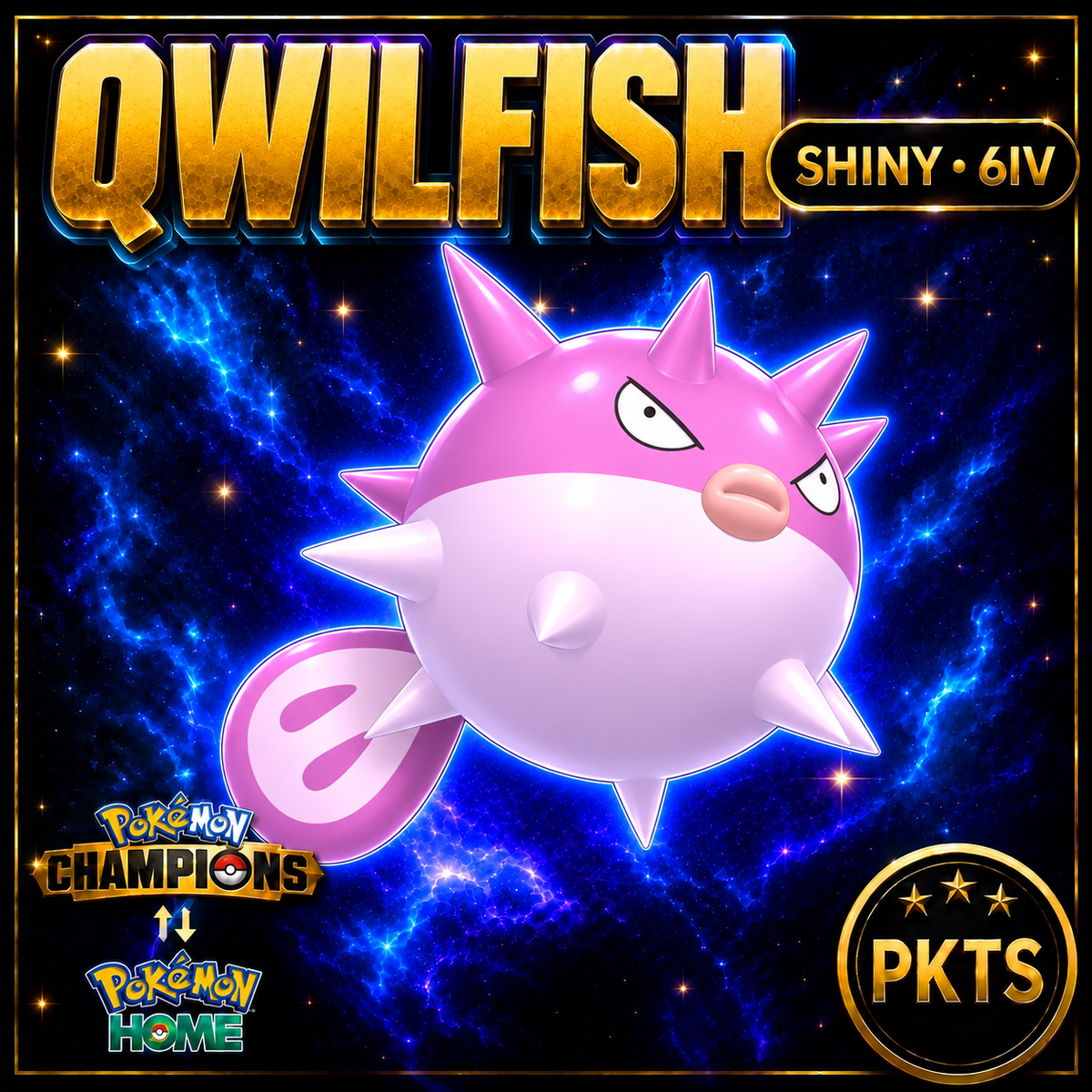 Shiny Qwilfish Pokémon Champions 6IV Competitive Battle Ready - Image 1