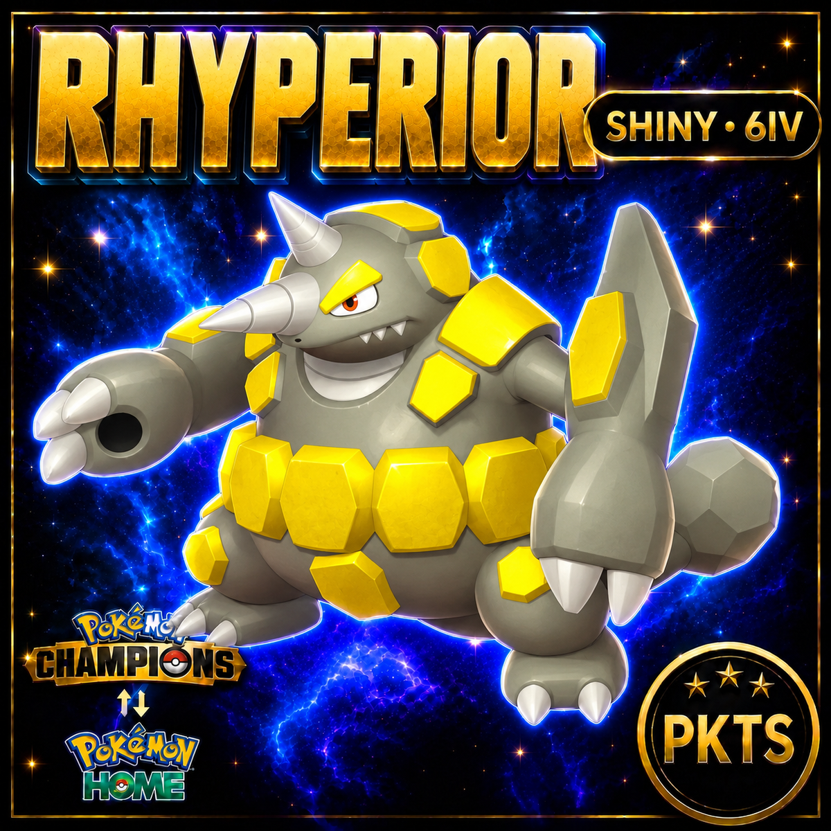 Shiny Rhyperior Pokémon Champions 6IV Competitive Battle Ready - Image 1