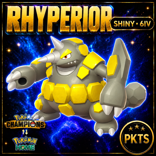 Shiny Rhyperior Pokémon Champions 6IV Competitive Battle Ready - Image 1