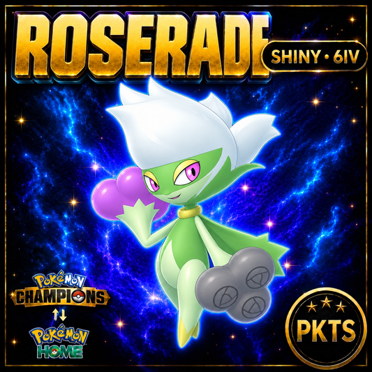 Shiny Roserade Pokémon Champions 6IV Competitive Battle Ready - Image 1