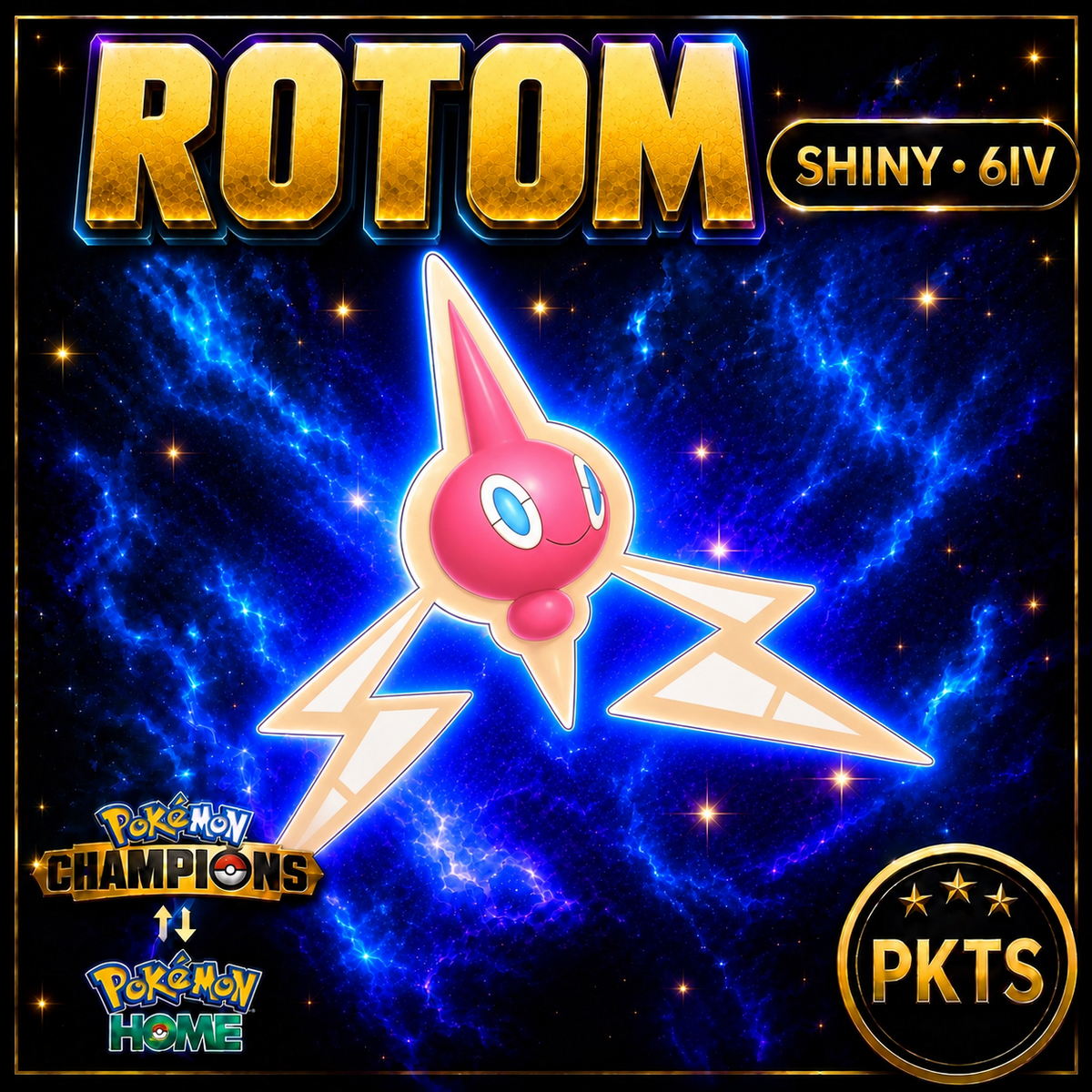 Shiny Rotom Pokémon Champions 6IV Competitive Battle Ready - Image 1