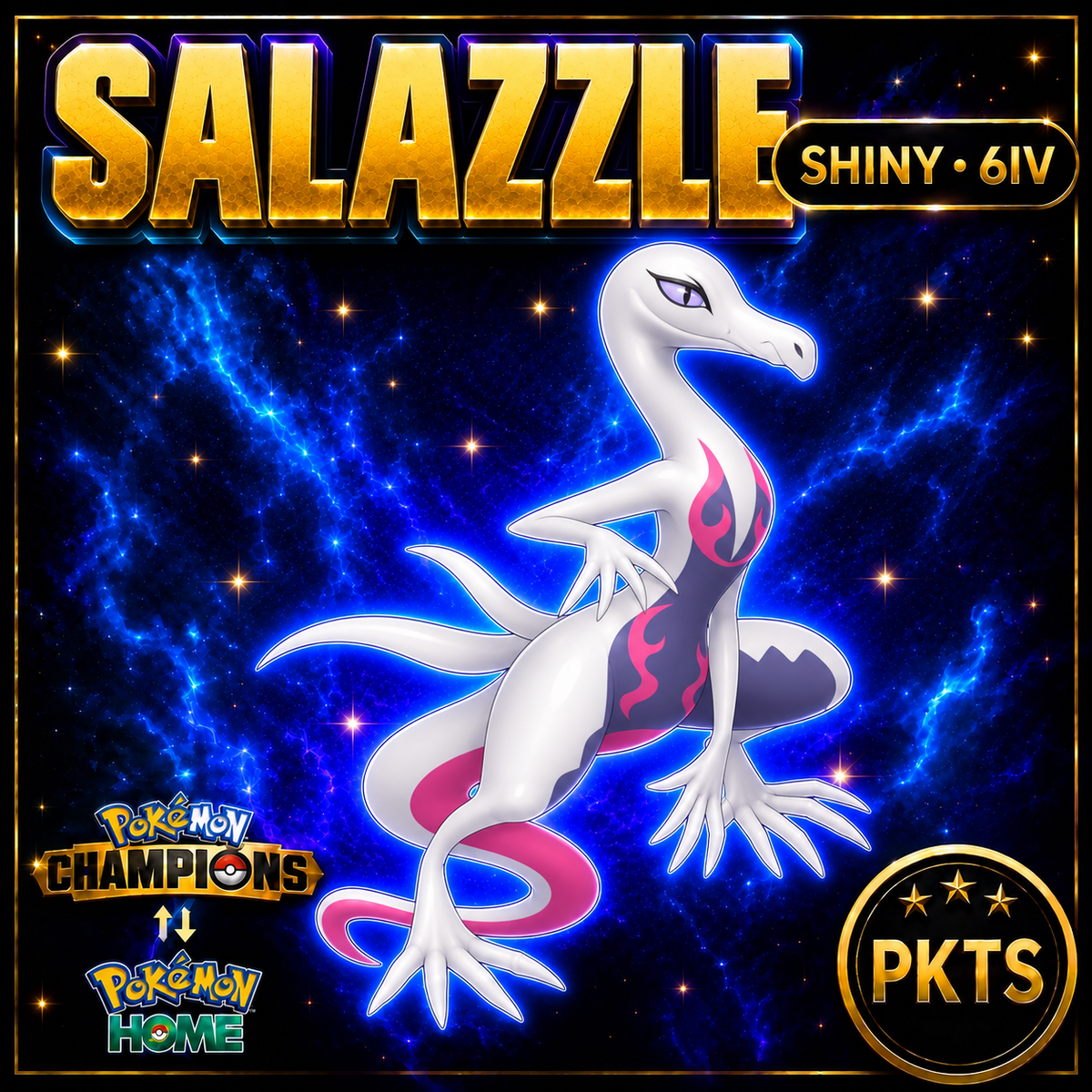 Shiny Salazzle Pokémon Champions 6IV Competitive Battle Ready - Image 1