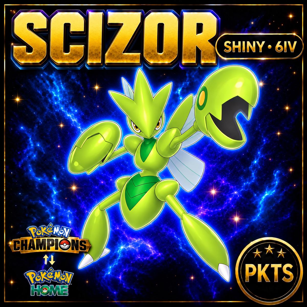 Shiny Scizor Pokémon Champions 6IV Competitive Battle Ready - Image 1