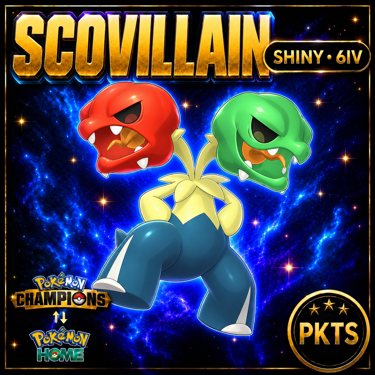 Shiny Scovillain Pokémon Champions 6IV Competitive Battle Ready - Image 1
