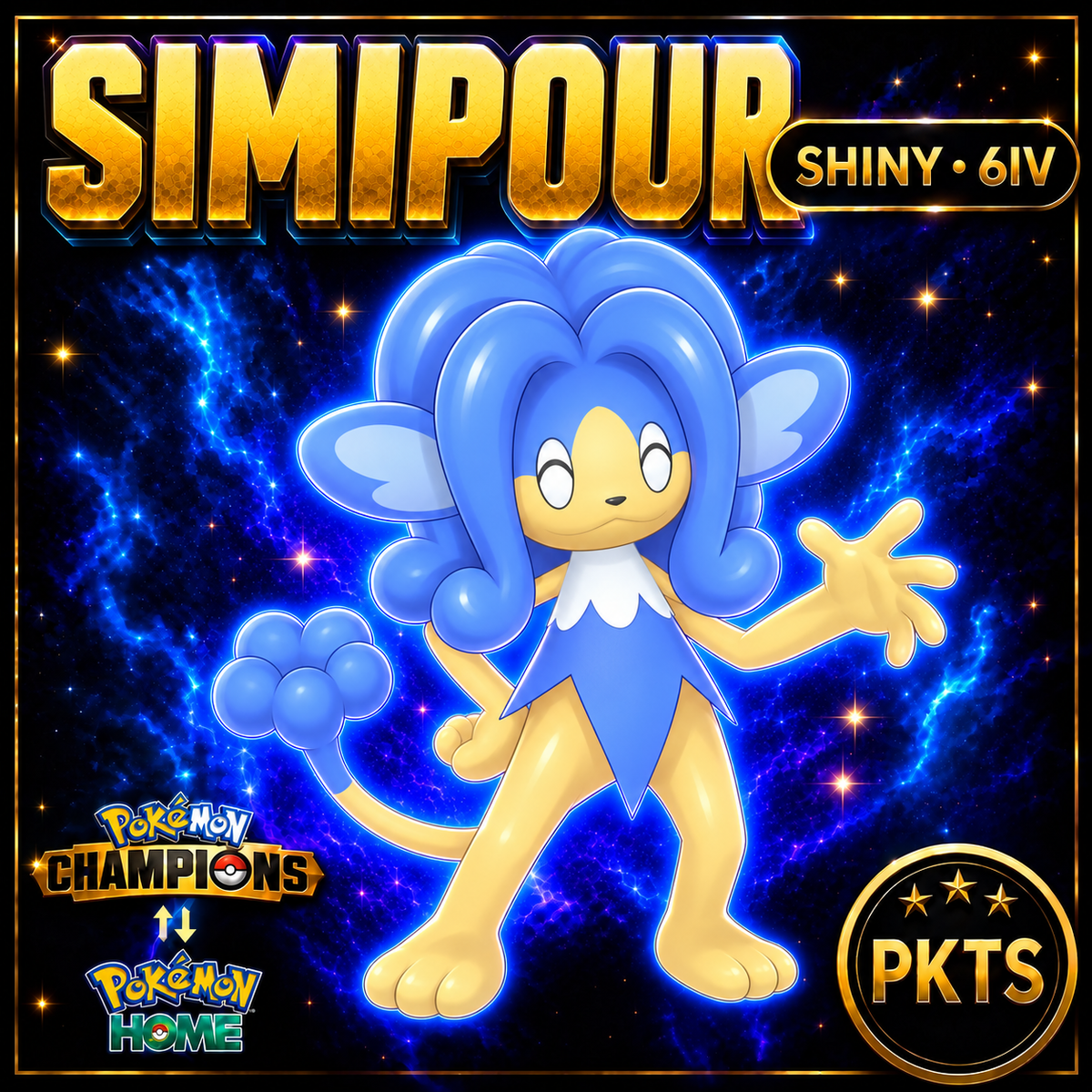 Shiny Simipour Pokémon Champions 6IV Competitive Battle Ready - Image 1