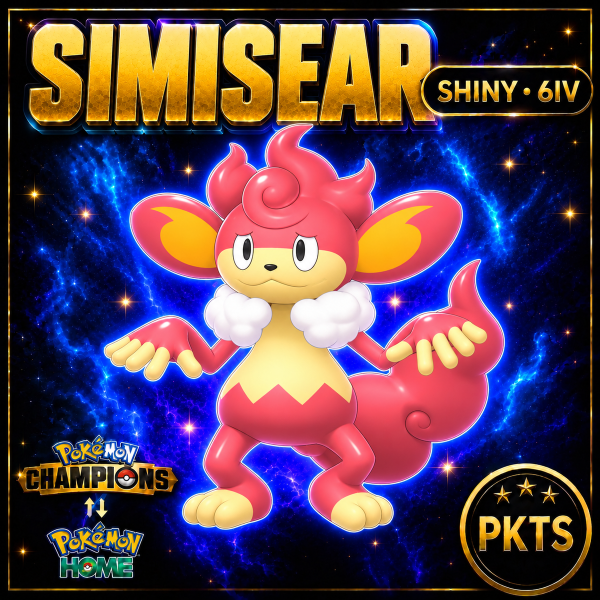 Shiny Simisear Pokémon Champions 6IV Competitive Battle Ready - Image 1