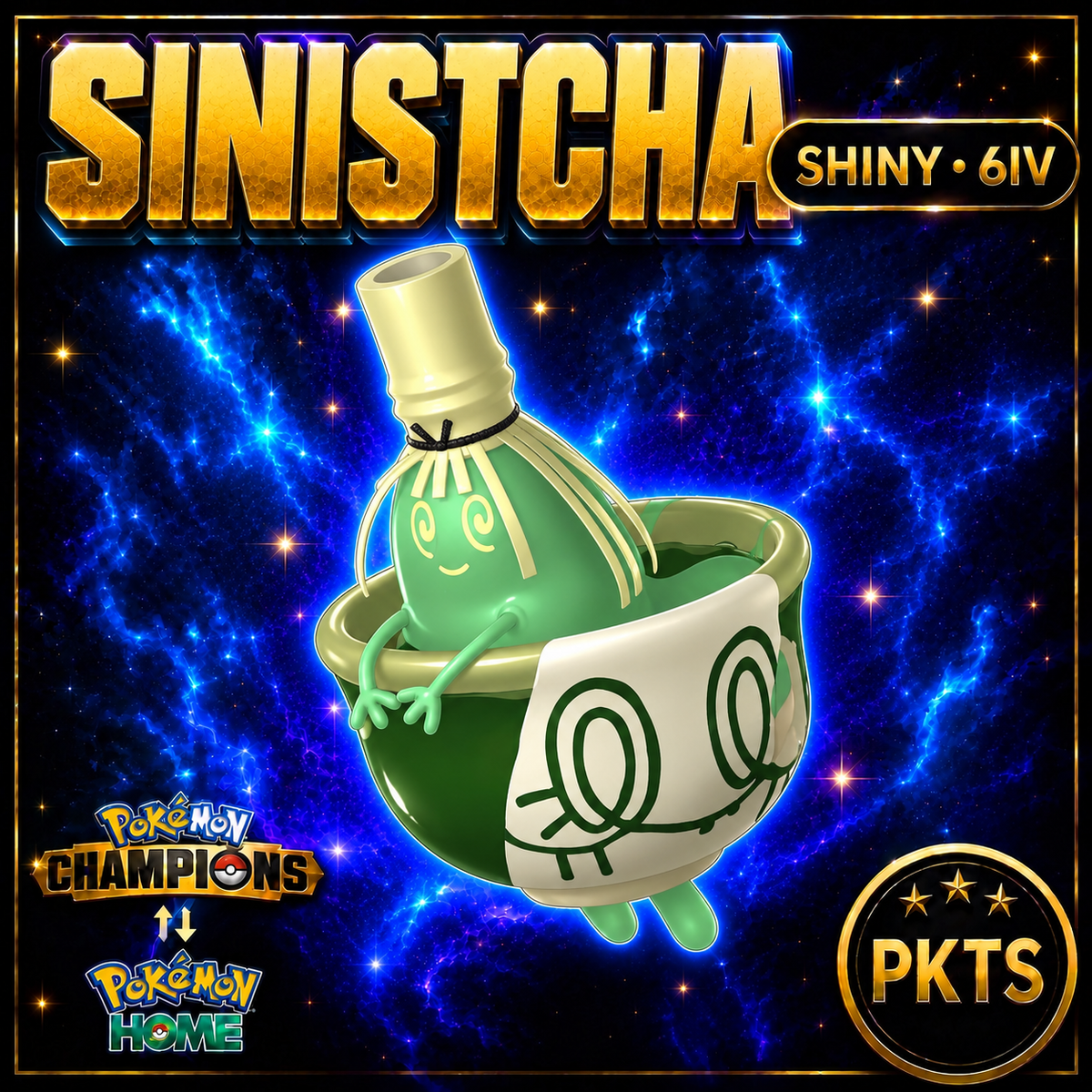 Shiny Sinistcha Pokémon Champions 6IV Competitive Battle Ready - Image 1