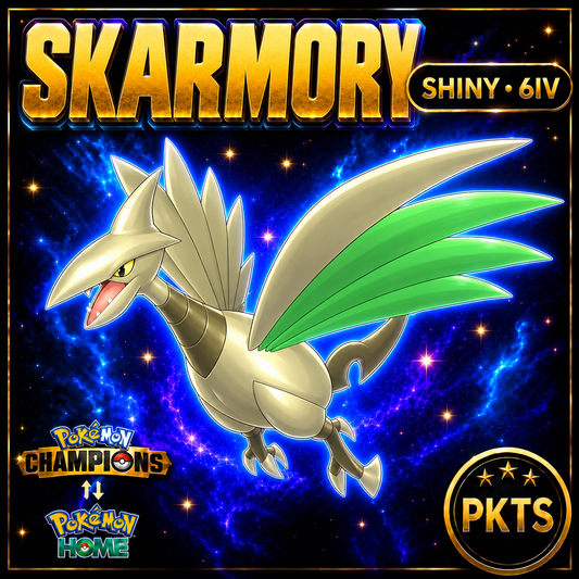 Shiny Skarmory Pokémon Champions 6IV Competitive Battle Ready - Image 1