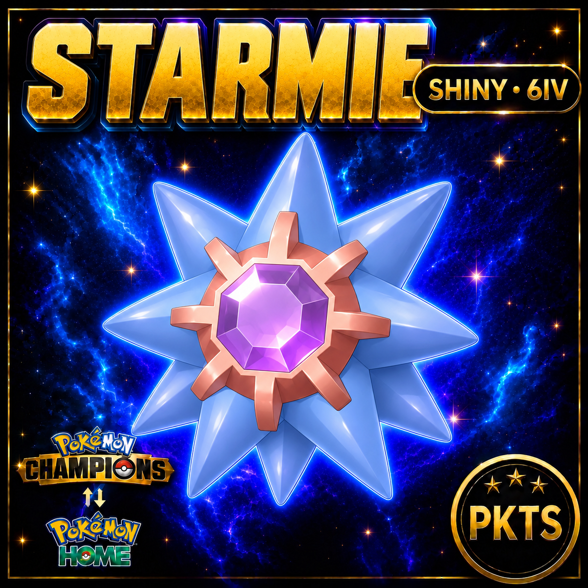 Shiny Starmie Pokémon Champions 6IV Competitive Battle Ready - Image 1