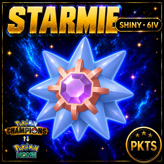 Shiny Starmie Pokémon Champions 6IV Competitive Battle Ready - Image 1