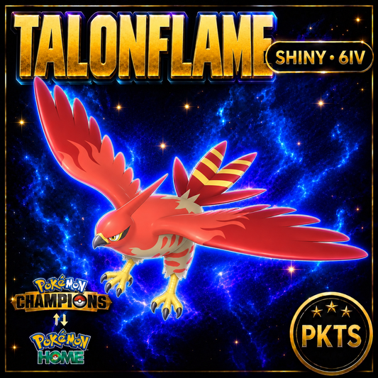 Shiny Talonflame Pokémon Champions 6IV Competitive Battle Ready - Image 1