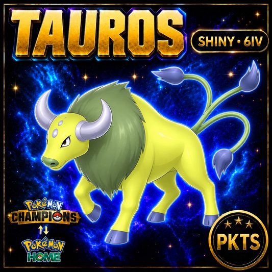 Shiny Tauros Pokémon Champions 6IV Competitive Battle Ready - Image 1