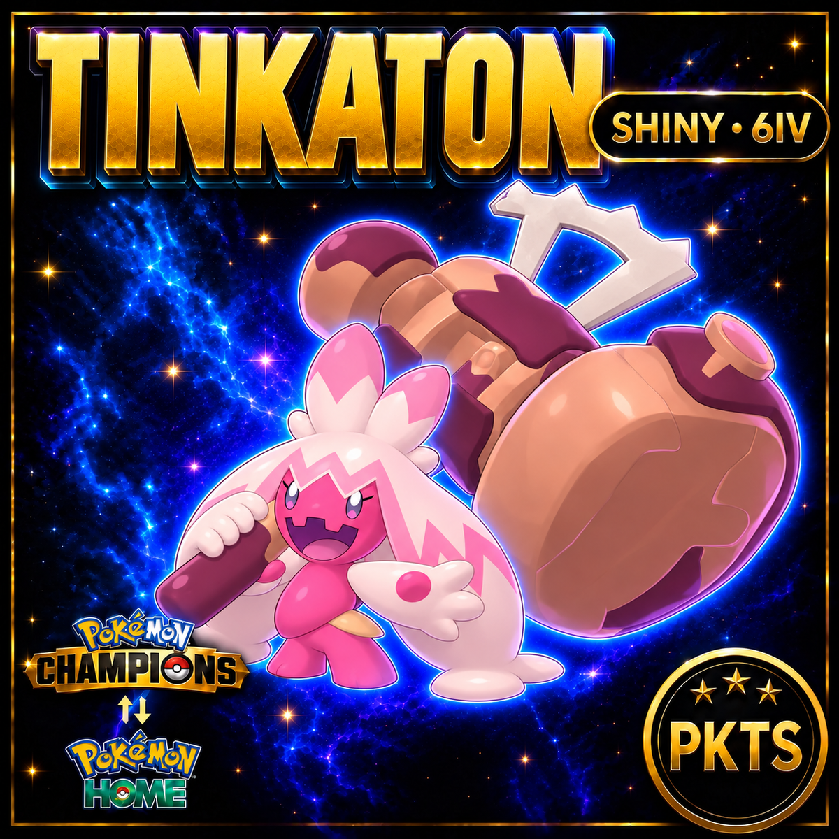 Shiny Tinkaton Pokémon Champions 6IV Competitive Battle Ready - Image 1