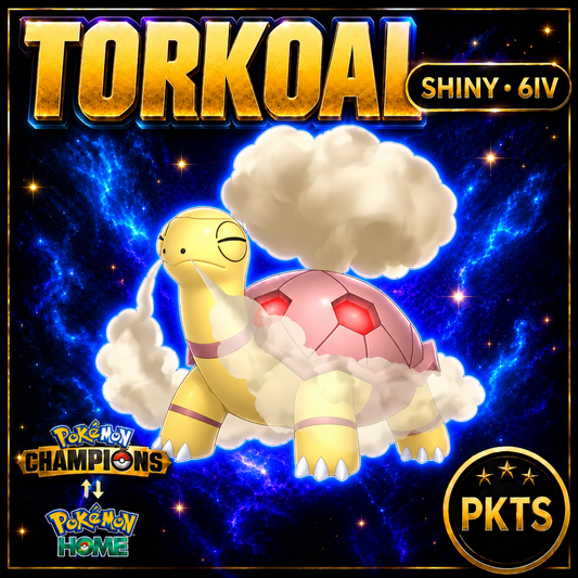 Shiny Torkoal Pokémon Champions 6IV Competitive Battle Ready - Image 1