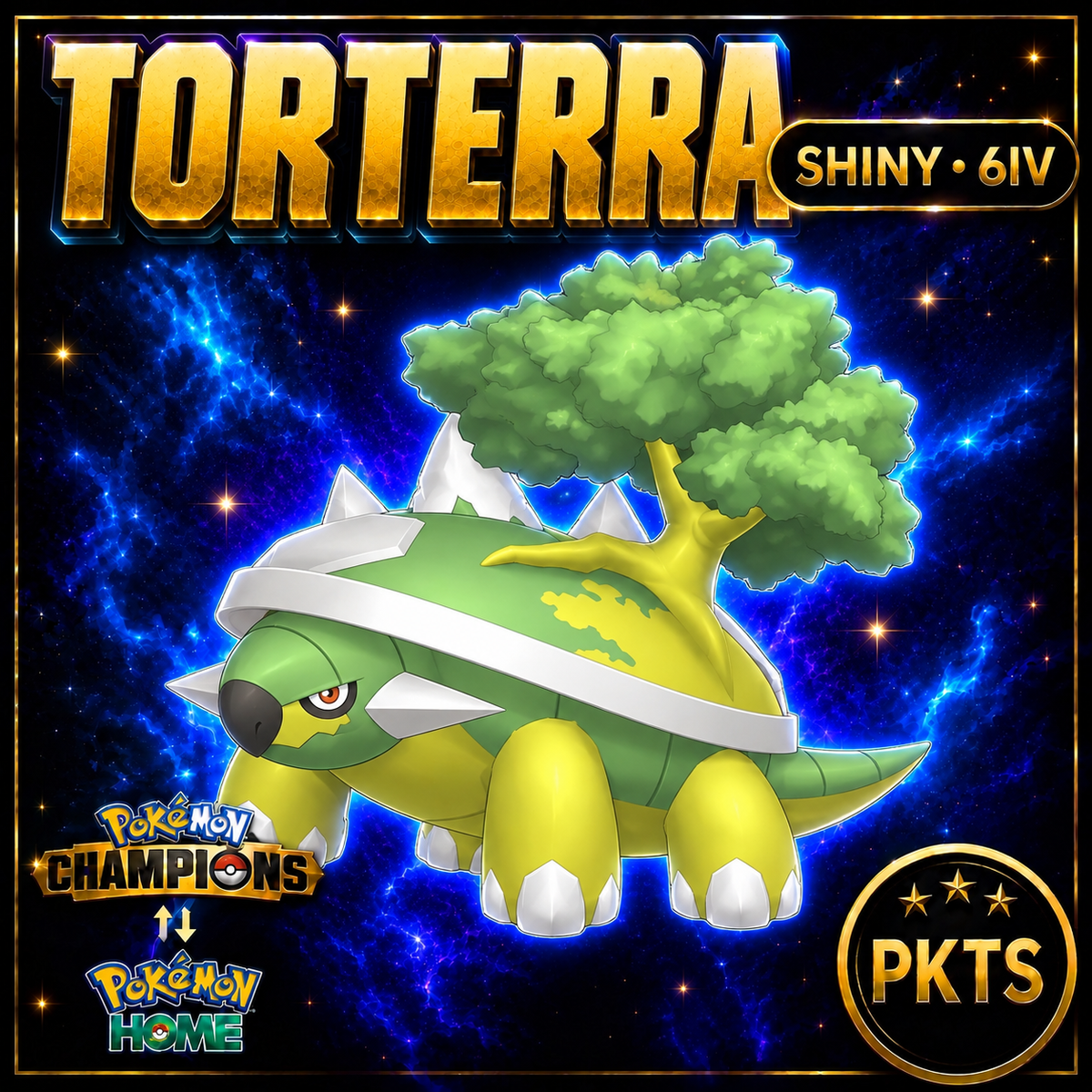 Shiny Torterra Pokémon Champions 6IV Competitive Battle Ready - Image 1