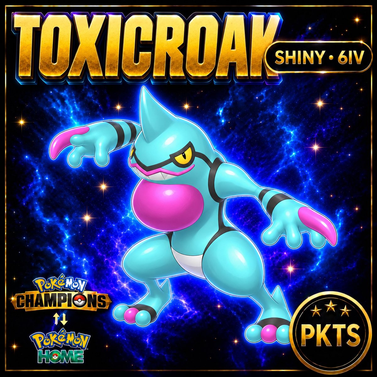 Shiny Toxicroak Pokémon Champions 6IV Competitive Battle Ready - Image 1
