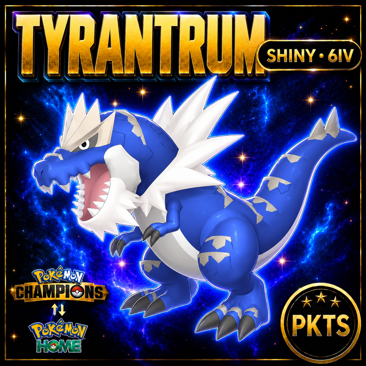 Shiny Tyrantrum Pokémon Champions 6IV Competitive Battle Ready - Image 1