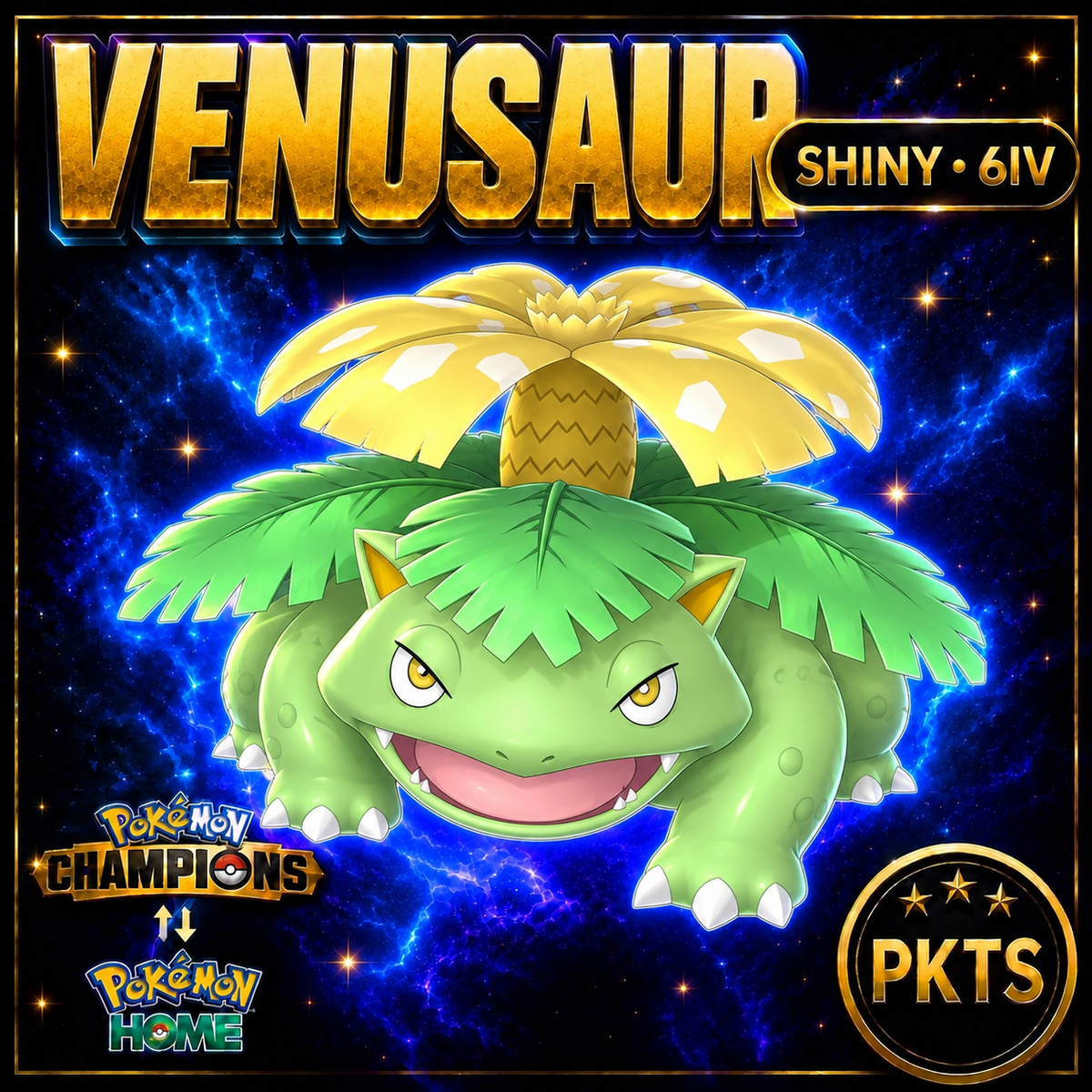 Shiny Venusaur Pokémon Champions 6IV Competitive Battle Ready - Image 1