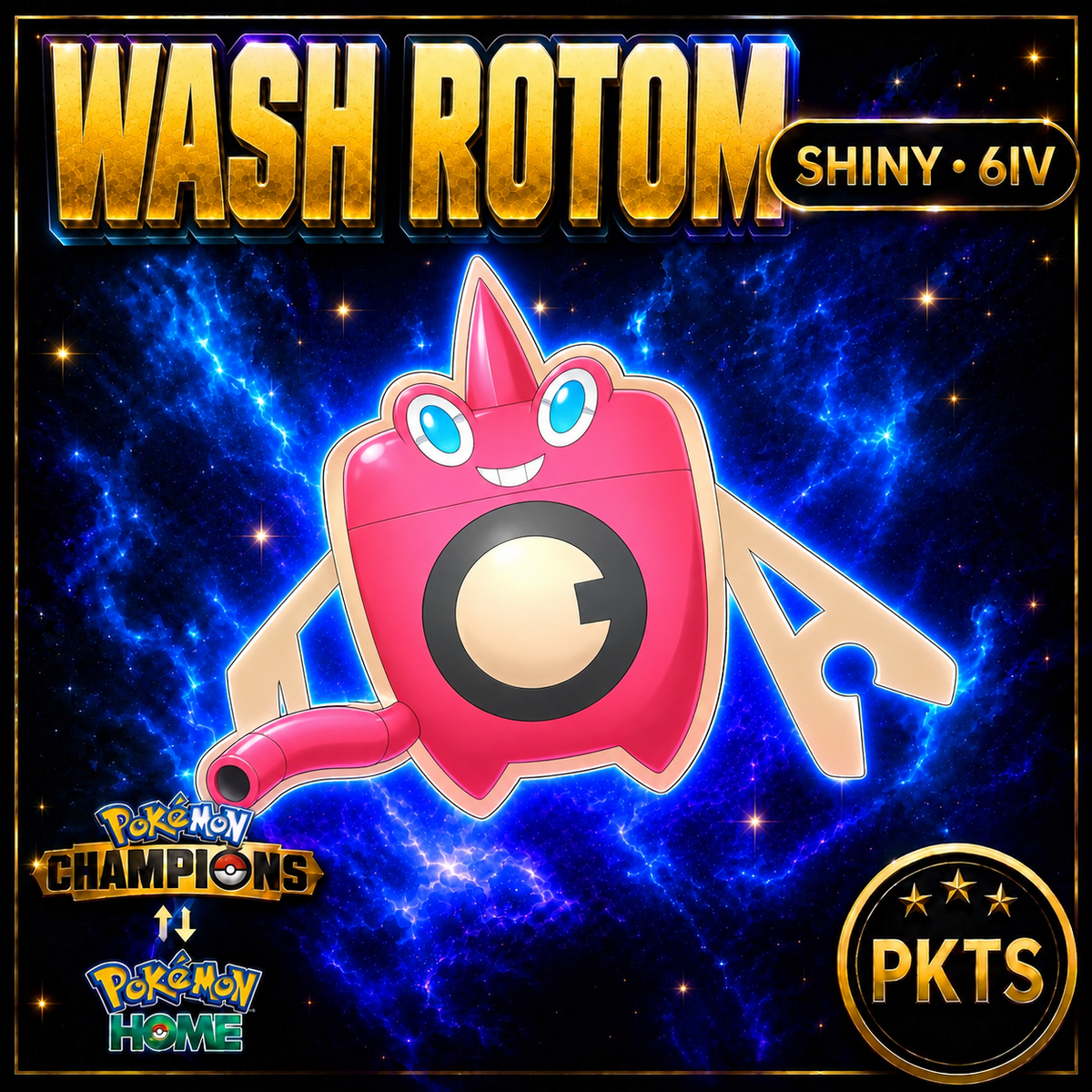 Shiny Wash Rotom Pokémon Champions 6IV Competitive Battle Ready - Image 1