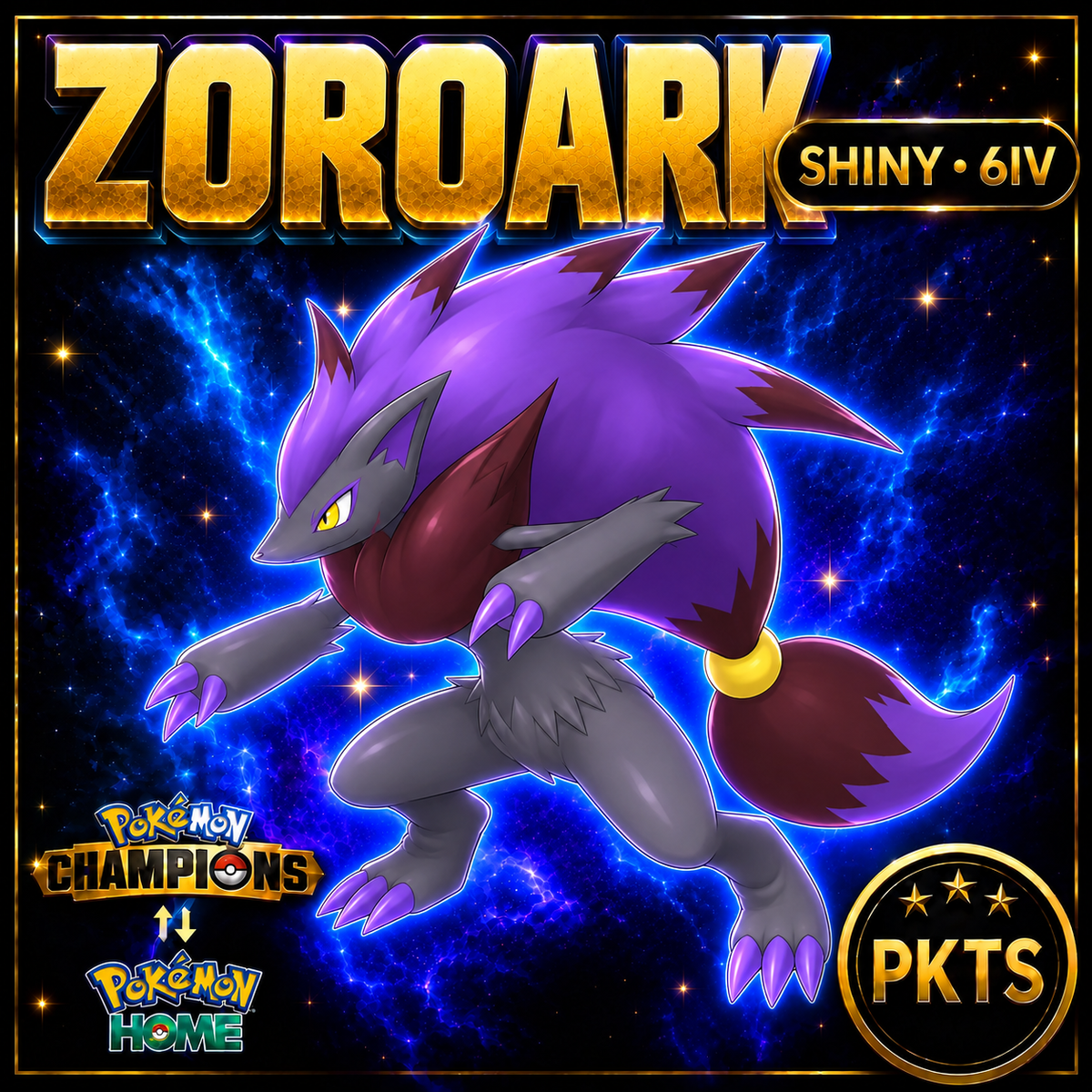 Shiny Zoroark Pokémon Champions 6IV Competitive Battle Ready - Image 1