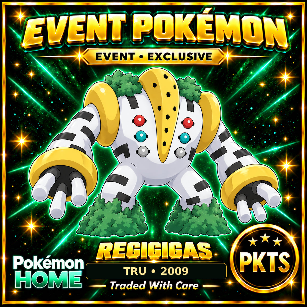 AI-generated illustration of non-shiny Regigigas — TRU • 2009. PKTS EVENT • EXCLUSIVE.