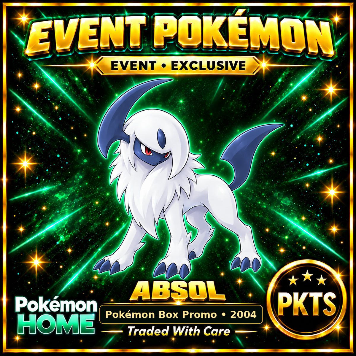 AI-generated illustration of non-shiny Absol — Pokémon Box Promo • 2004. PKTS EVENT • EXCLUSIVE.