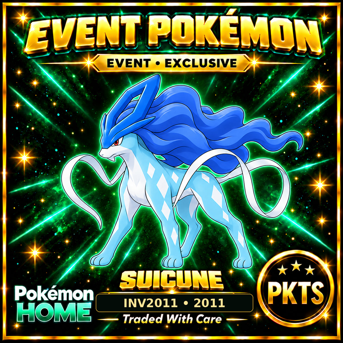 AI-generated illustration of shiny Suicune — INV2011 • 2011. PKTS EVENT • EXCLUSIVE.