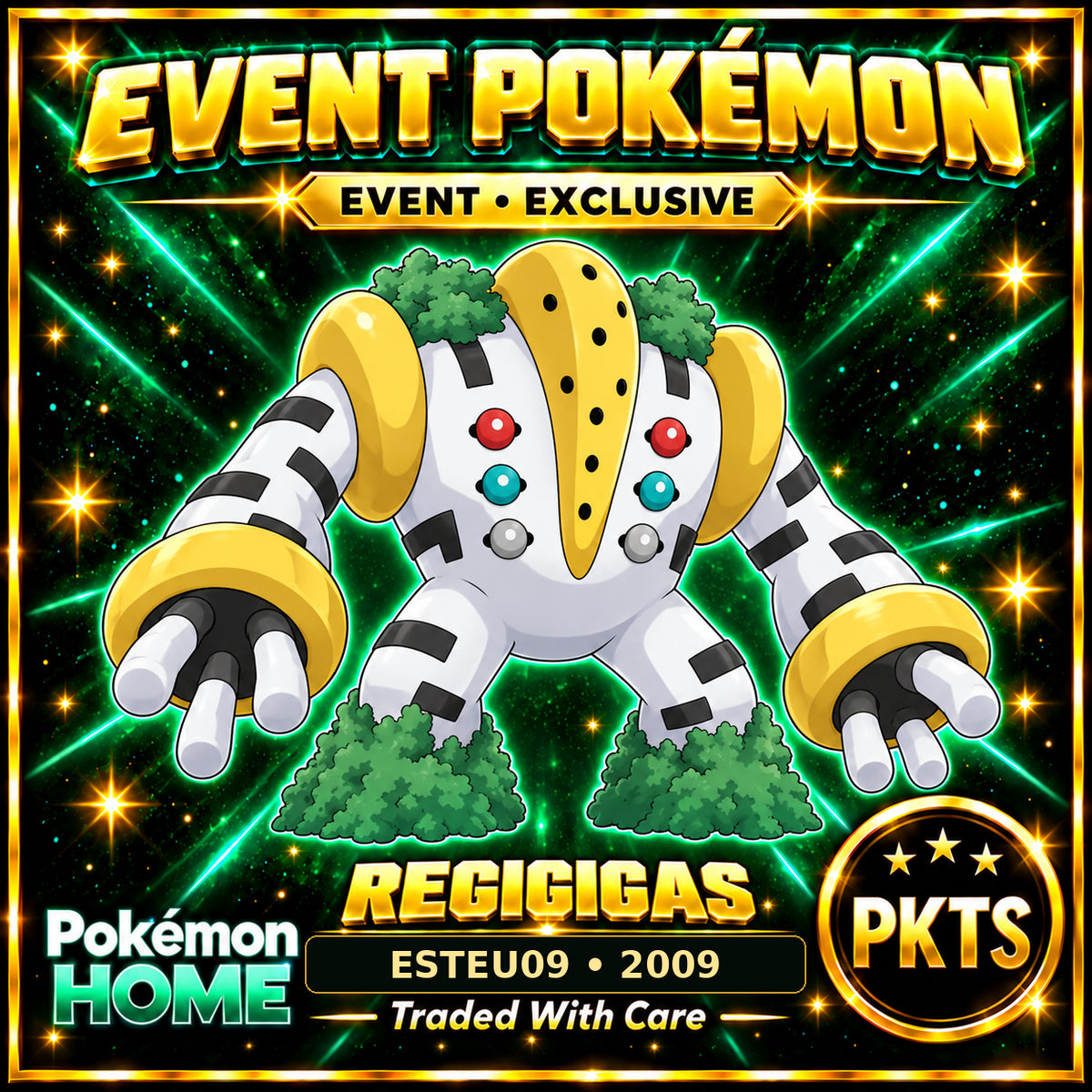 AI-generated illustration of non-shiny Regigigas — ESTEU09 • 2009. PKTS EVENT • EXCLUSIVE.