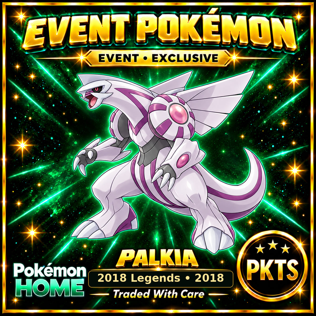 AI-generated illustration of non-shiny Palkia — 2018 Legends • 2018. PKTS EVENT • EXCLUSIVE.