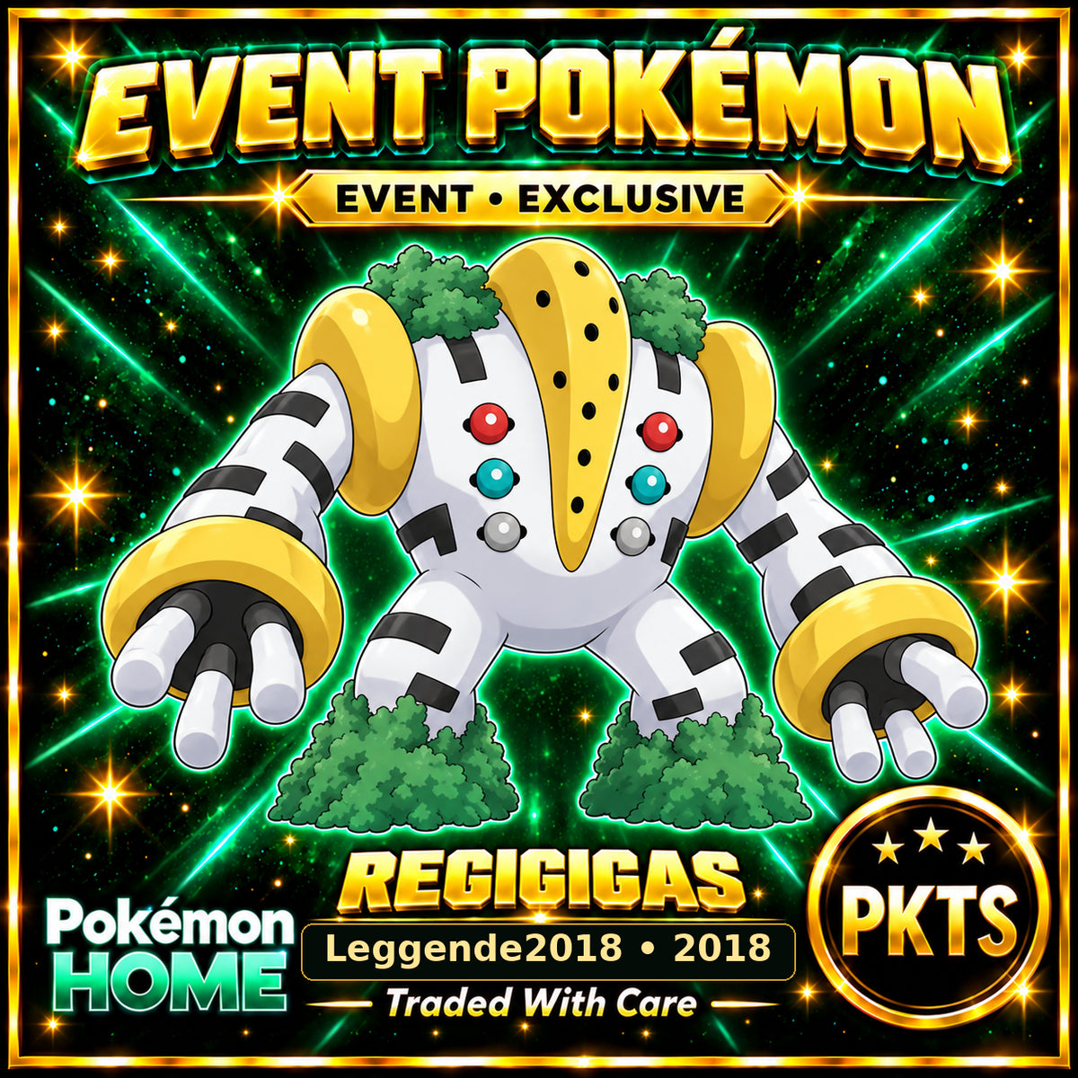 AI-generated illustration of non-shiny Regigigas — Leggende2018 • 2018. PKTS EVENT • EXCLUSIVE.