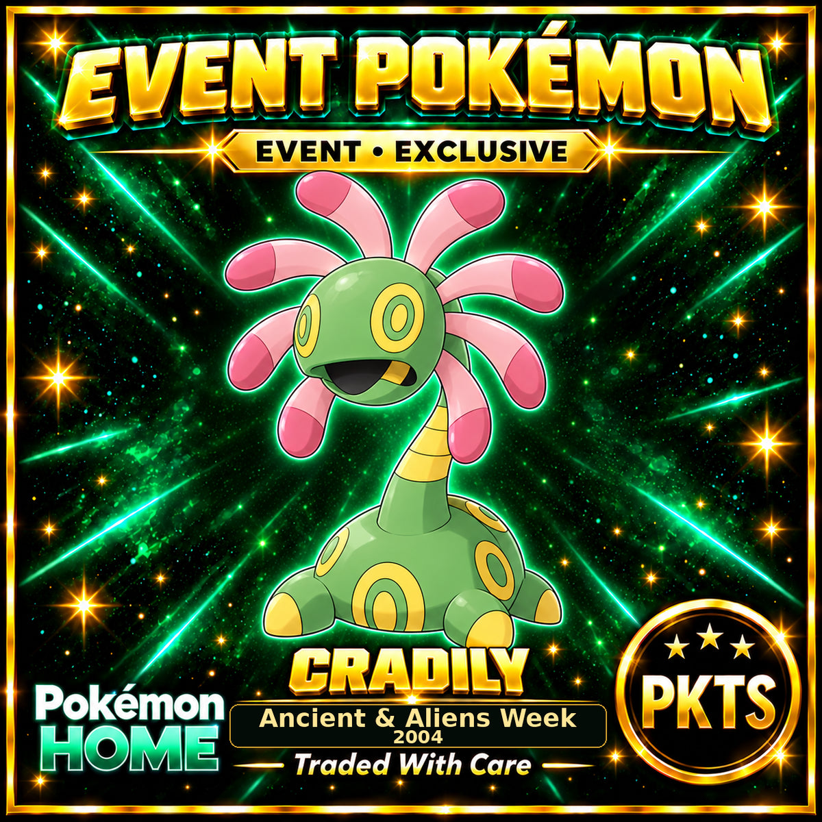 AI-generated illustration of non-shiny Cradily — Ancient & Aliens Week • 2004. PKTS EVENT • EXCLUSIVE.