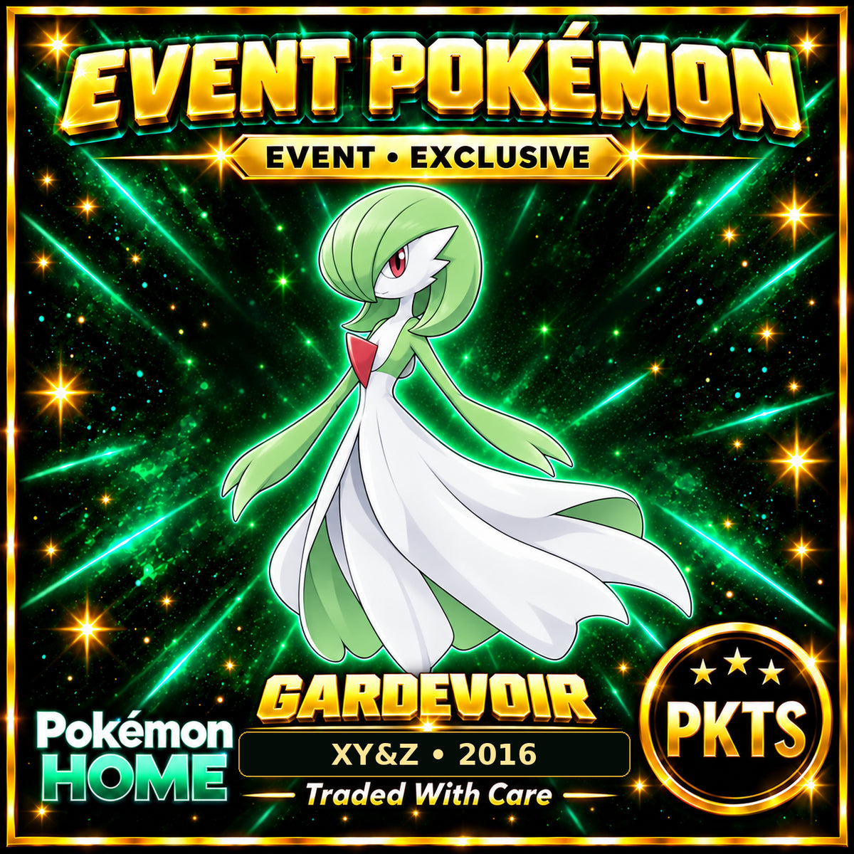 AI-generated illustration of non-shiny Gardevoir — XY&Z • 2016. PKTS EVENT • EXCLUSIVE.
