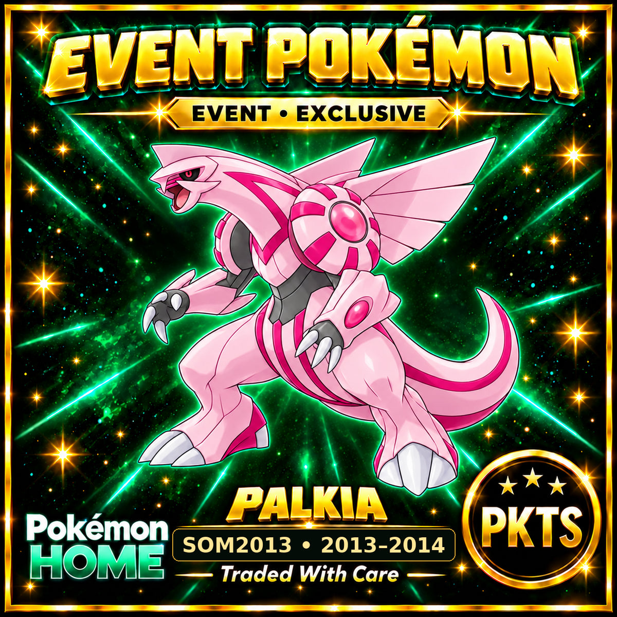 AI-generated illustration of shiny Palkia — SOM2013 • 2013–2014. PKTS EVENT • EXCLUSIVE.