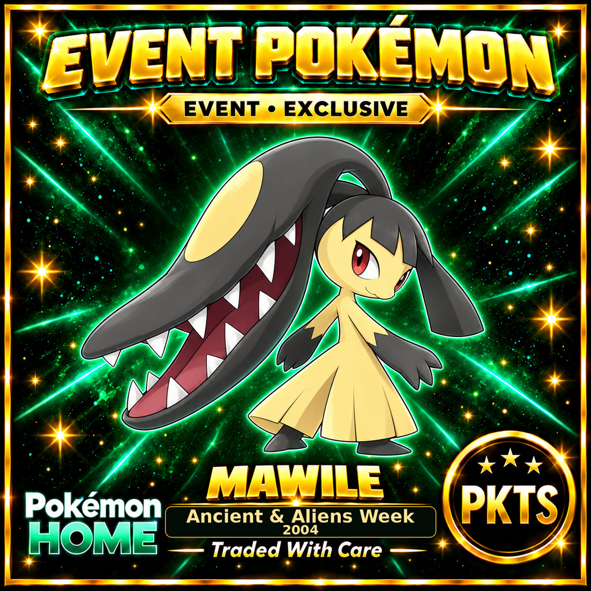 AI-generated illustration of non-shiny Mawile — Ancient & Aliens Week • 2004. PKTS EVENT • EXCLUSIVE.